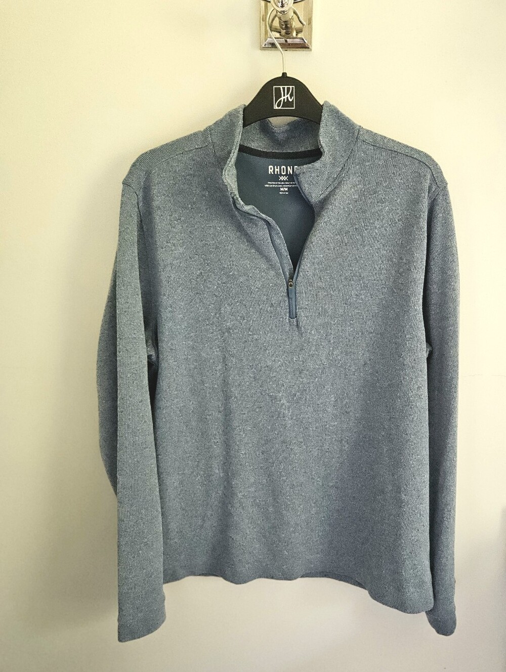 Rhone Knit Quarter Zip Smokey Blue Long Sleeve